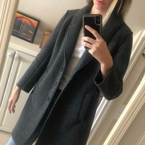 SOLD - J Crew Factory charcoal boiled wool coat